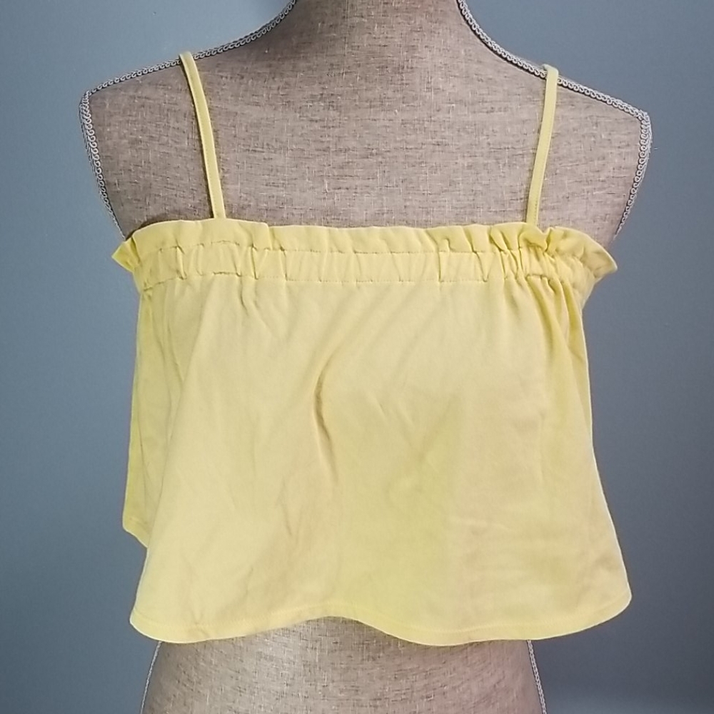PacSun Basics Yellow Crop Top Size Small NWT